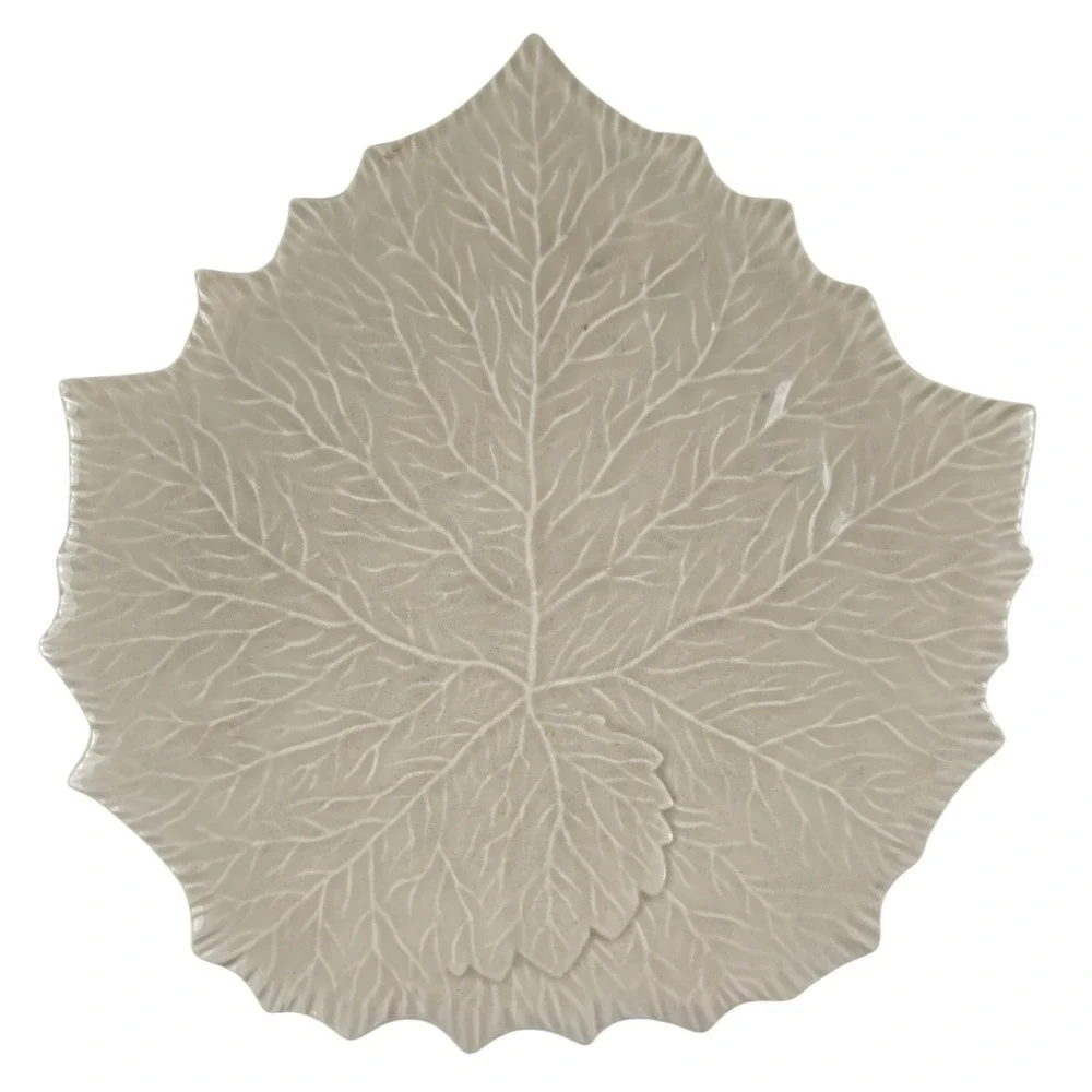 Williams Sonoma Italy Ceramic Decorative Leaf Plate Fall Decor Botanical Decor